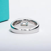 2ct emerald cut mens Moissanite ring