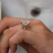 Side profile of Jean ring showing hidden halo and raised setting
