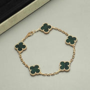 Clover Bracelet – Malachite Inlay