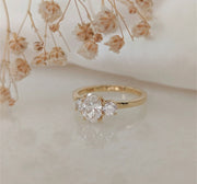 Natasha – Oval Moissanite Three-Stone Ring