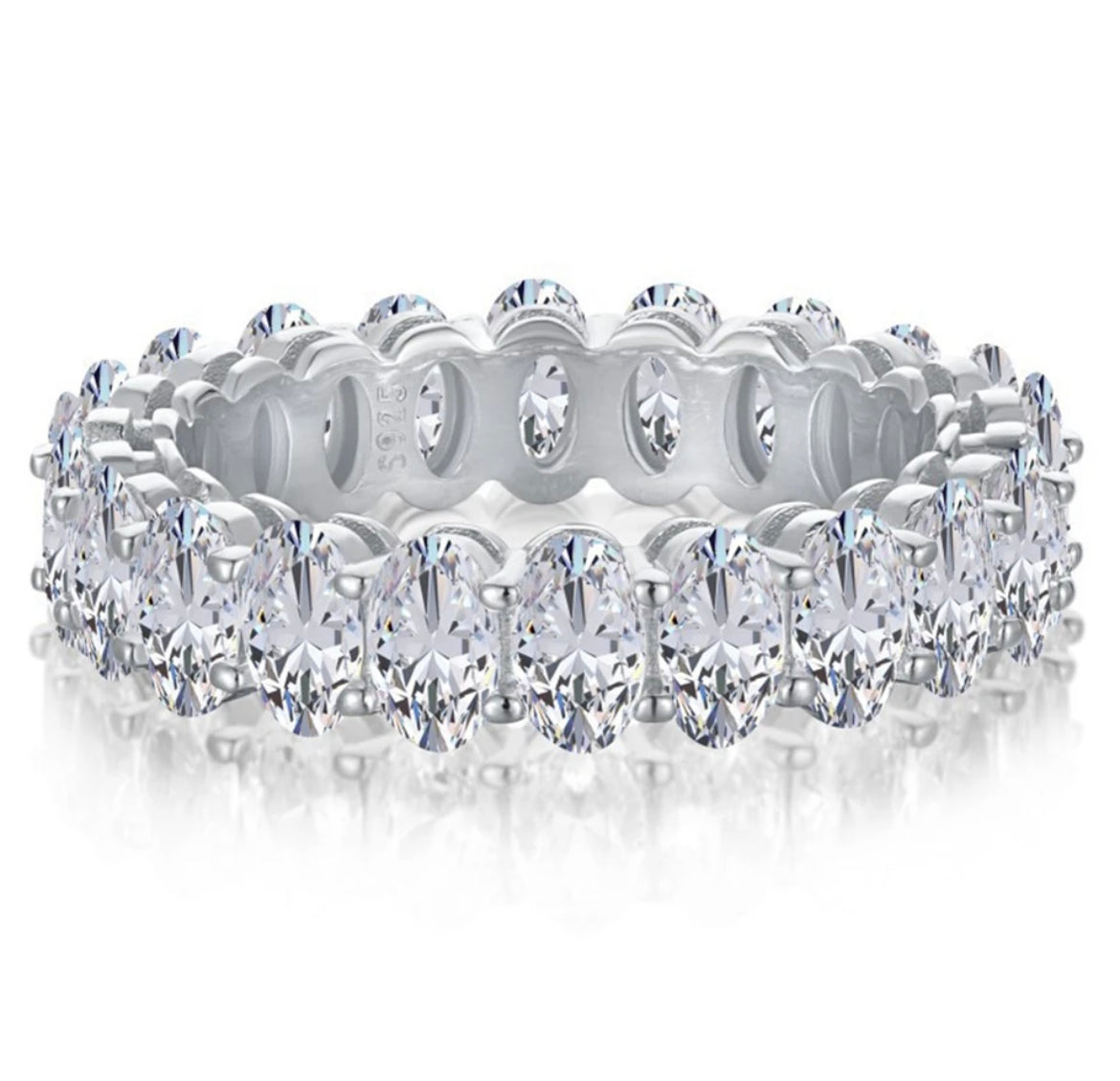 Nora – Oval Moissanite Full Eternity Band