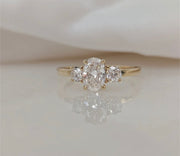Natasha – Oval Moissanite Three-Stone Ring