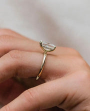 Close-up of the Madeline ring showcasing its hidden halo design
