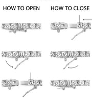 Clasp and finish diagram of tennis necklace