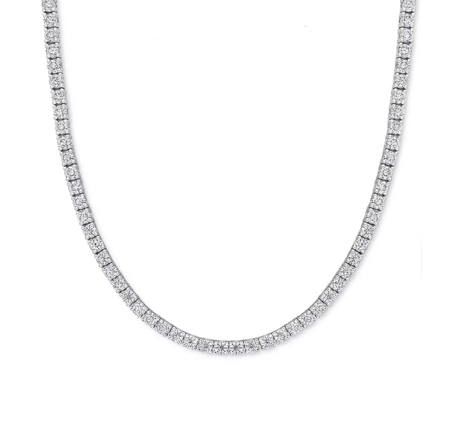 Close-up of 3mm Moissanite tennis necklace