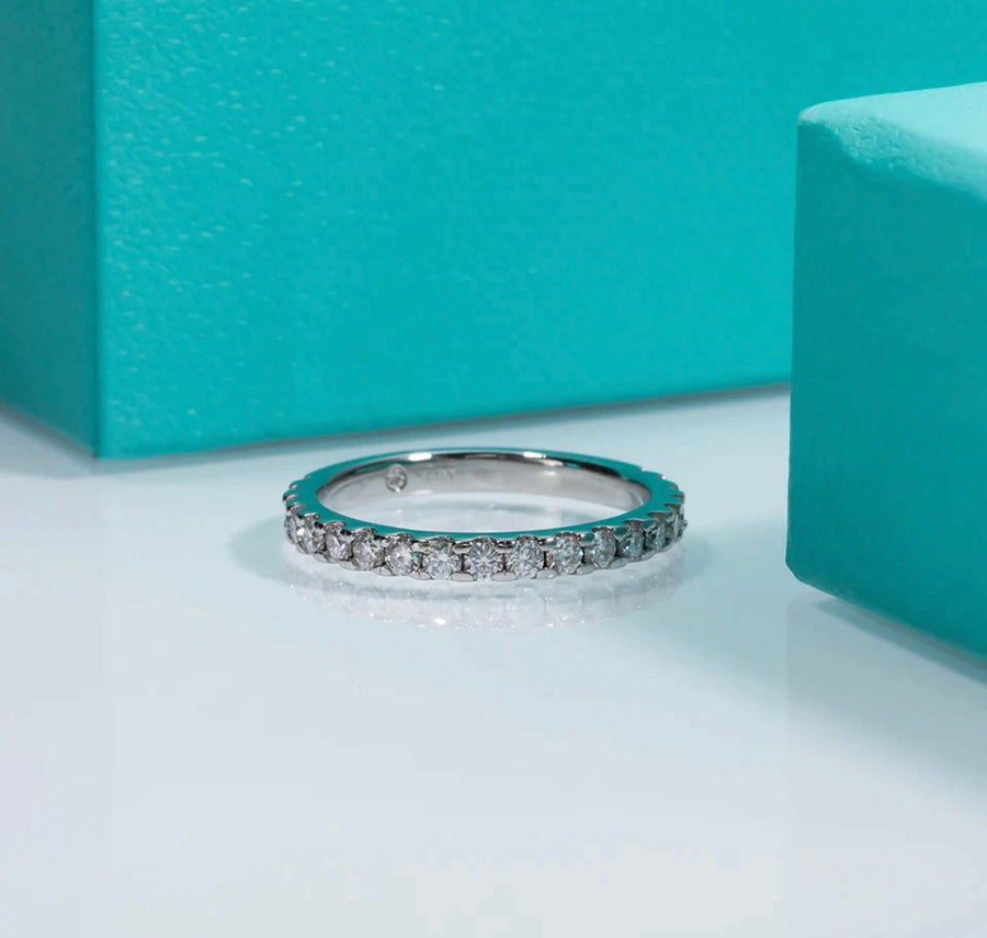 Rebecca ring photographed flat against white background